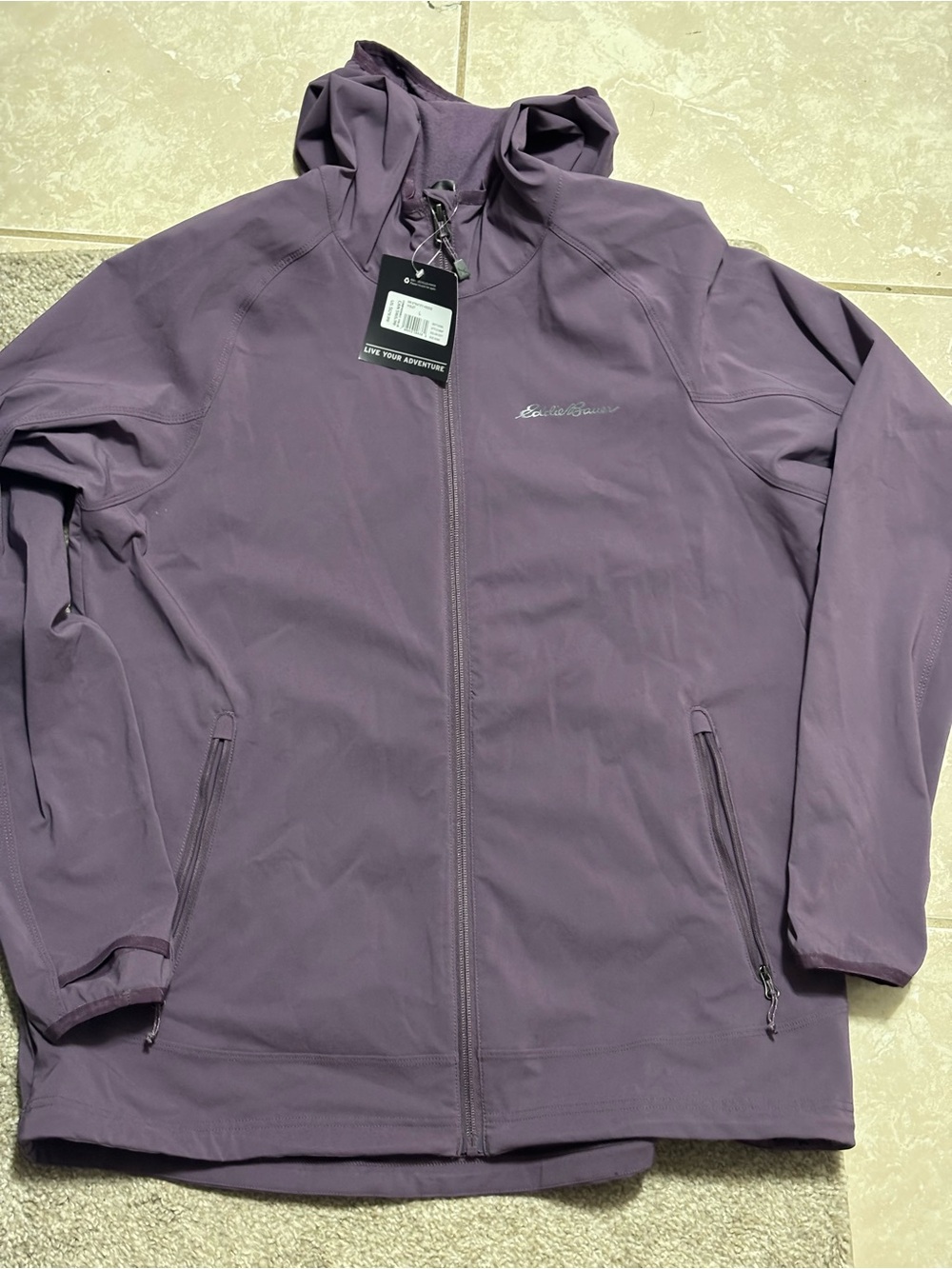 Eddie Bauer Dusty Purple Hooded Softshell Utility Jacket